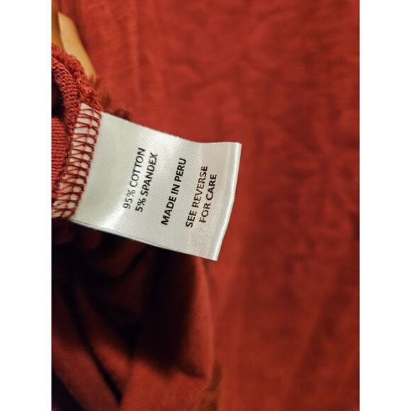 Spartina 449 Pomegranate Pullover Sweater Hudson Fringe Hem Oversized Large Red - Picture 10 of 10